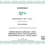 Miriam Birošová - Certifikát